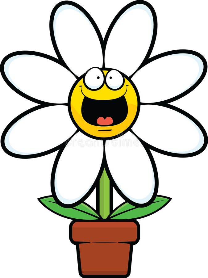 Cartoon Daisy Happy stock vector. Illustration of daisy 42551095