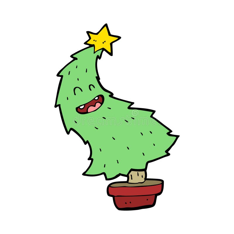 cartoon dancing christmas tree