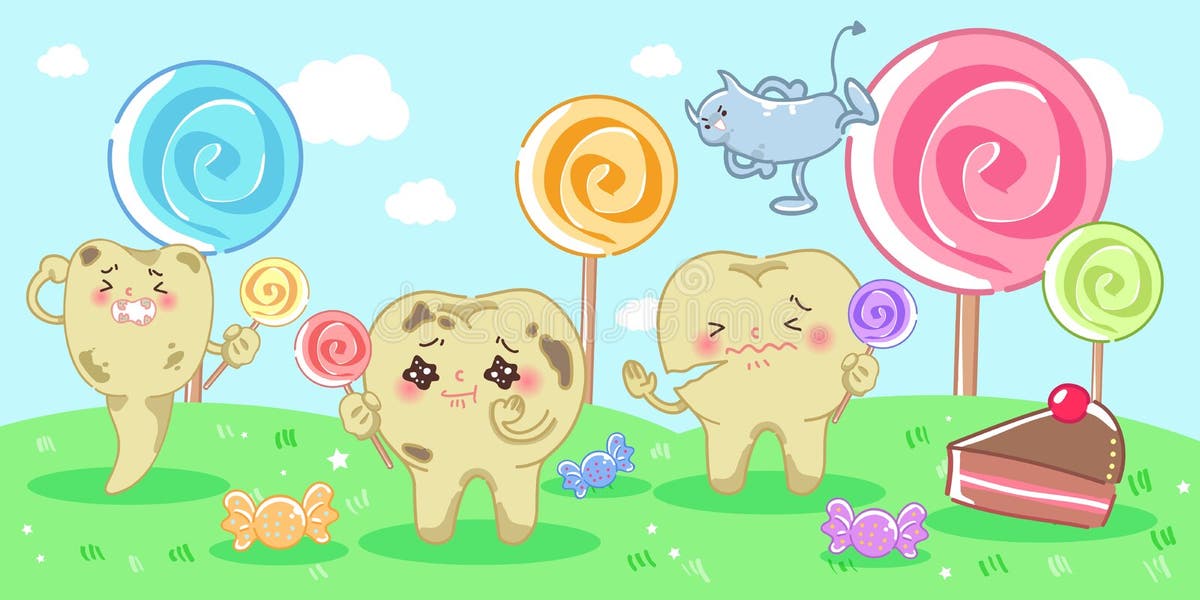 Cartoon Tooth Decay Lollipop Stock Illustrations 33 Cartoon Tooth