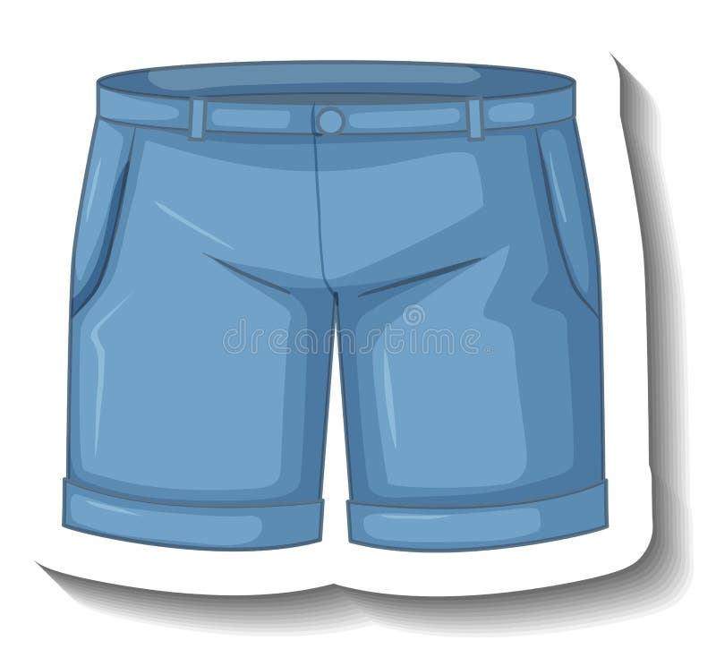 Cartoon Denim Shorts Sticker Stock Vector - Illustration of acting ...