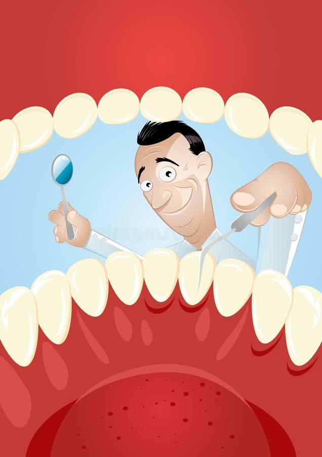 Download Cartoon Dentist Inside Mouth Stock Vector - Illustration of silly, comic: 19010938
