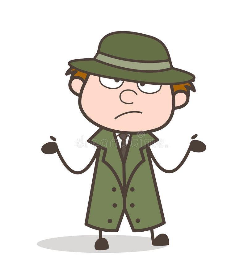 Cartoon Detective Feeling Proud Vector Illustration Stock Illustration ...