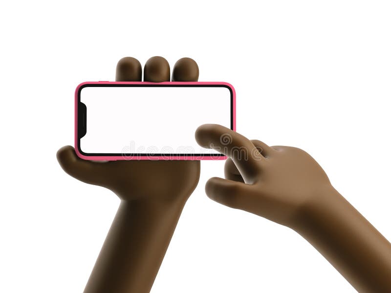 Cartoon Device Mockup. Cartoon Black Man Hand Holding Phone on White Background. 3d Illustration. Stock Illustration - Illustration of hold, horizontal: 193473780 Cartoon Device Mockup. Cartoon Black Man Hand Holding Phone on White Background. 3d Illustration. Stock Illustration - Illustration of hold, horizontal: 193473780