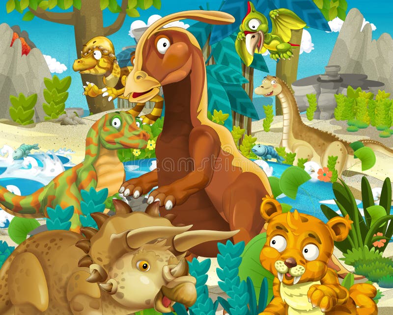 Cartoon Dinosaur Land Stock Illustrations – 548 Cartoon Dinosaur Land Stock  Illustrations, Vectors & Clipart - Dreamstime