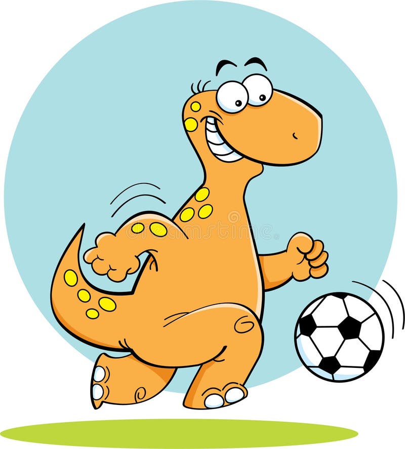 Cartoon Dinosaur Playing Soccer Stock Vector Illustration of soccer