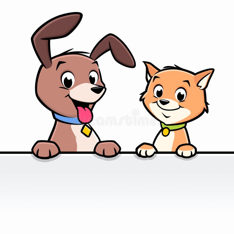 Cartoon Dog Cat Animal Frame Border Stock Vector Illustration of