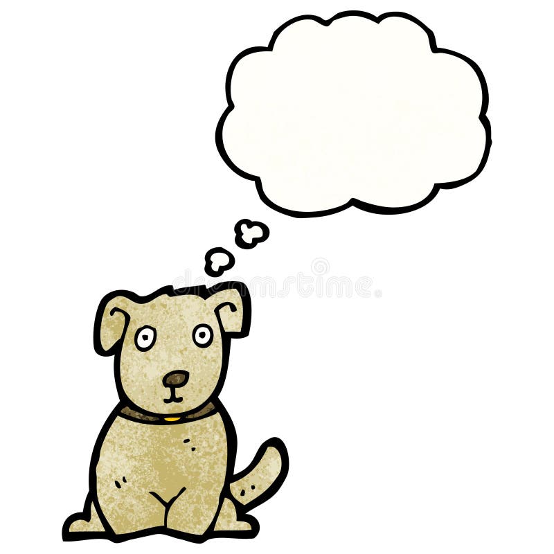 Cartoon Dog with Thought Bubble Stock Vector Illustration of artwork