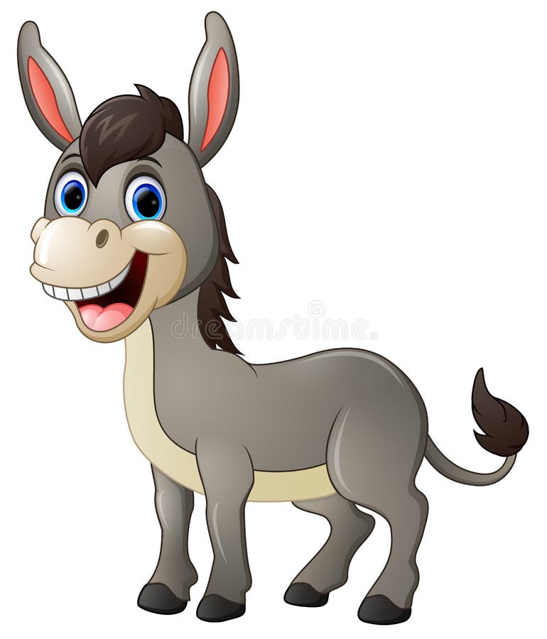 Cartoon Donkey Smile and Happy Stock Vector - Illustration of creature,  amusing: 71208279
