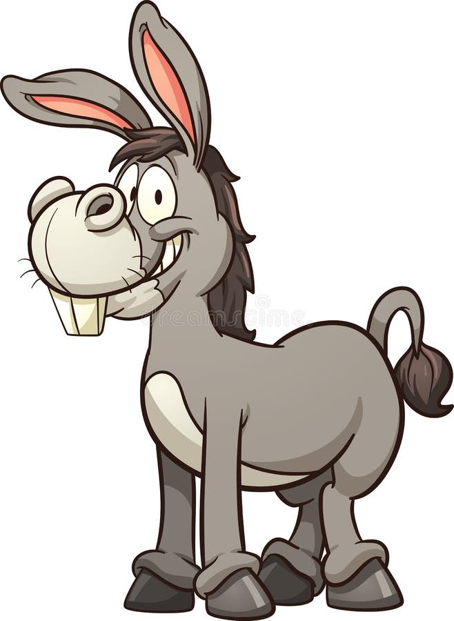Cartoon donkey stock vector. Illustration of standing ...