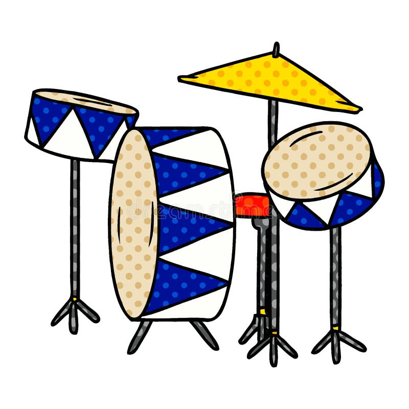 Cartoon Doodle of a Drum Kit Stock Vector Illustration of doodle, hand 147716367