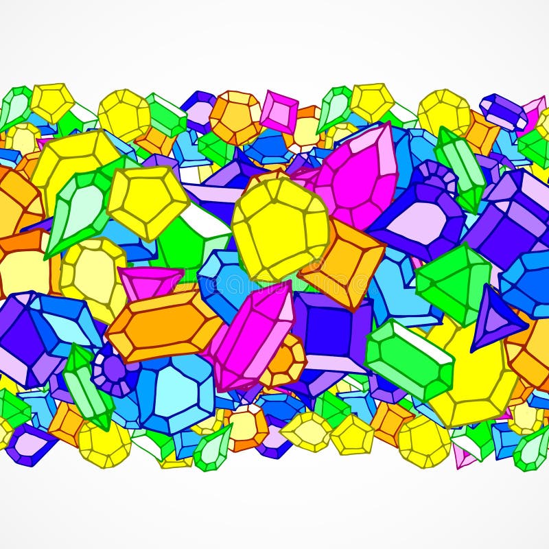 Cartoon Doodle Gems Vector Background Stock Vector Illustration of