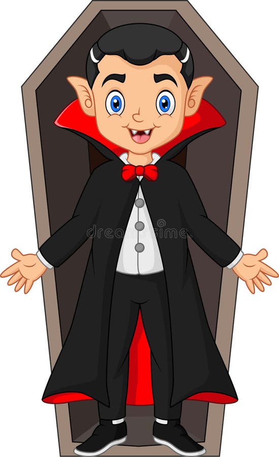 Cartoon Dracula in the Coffin Stock Vector - Illustration of happy, cape:  168864375