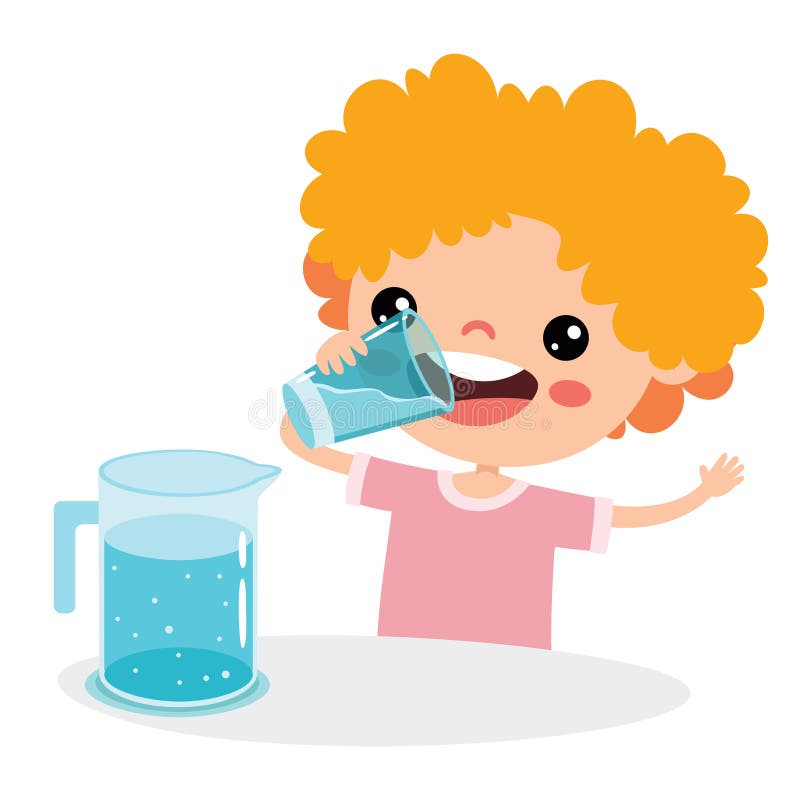 Cartoon Child Drinking Water Stock Illustrations – 490 Cartoon Child