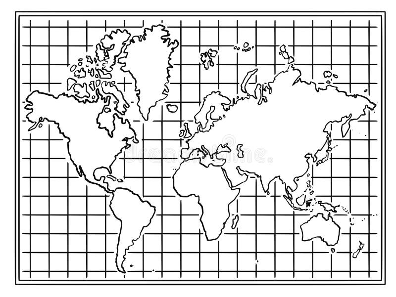 Cartoon Drawing Illustration of World Map in Black and White Stock Vector - Illustration of design, earth: 125164041 Cartoon Drawing Illustration of World Map in Black and White Stock Vector - Illustration of design, earth: 125164041