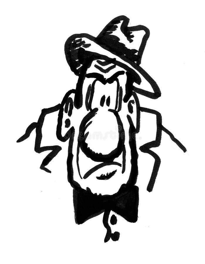 Cartoon Drawing of a Man Walking Stock Illustration Illustration of