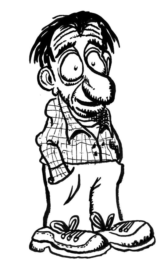 Cartoon Drawing of a Stupid Stock Illustration - Illustration of face