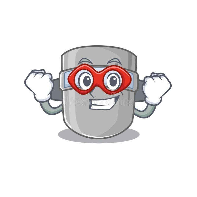 Welding Mask Funny but Sneaky Witch Cartoon Character Design Stock