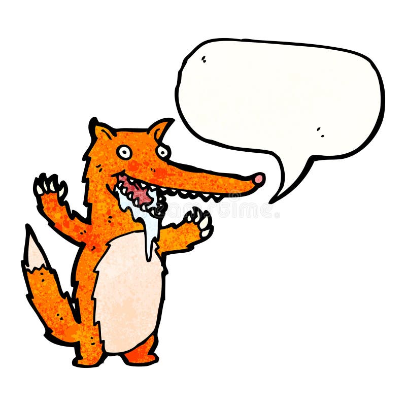 cartoon drooling fox