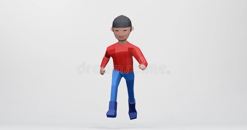 Cartoon dummy running in looping video royalty free illustration