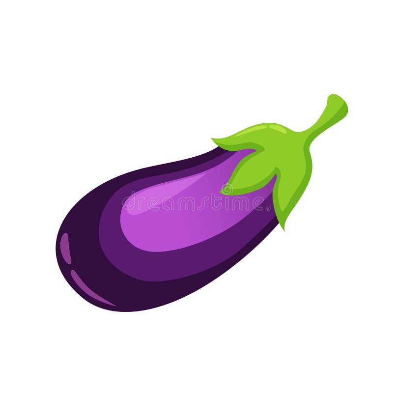 Cartoon Eggplant on White Background, Healthy Food, Vegetable Harvest. Icon Stock Vector - Illustration of refreshment, leaf: 182012949 Cartoon Eggplant on White Background, Healthy Food, Vegetable Harvest. Icon Stock Vector - Illustration of refreshment, leaf: 182012949