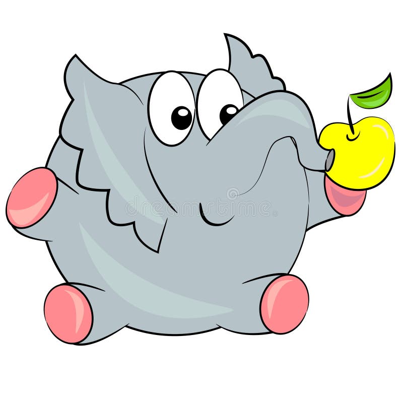 Cartoon Elephant Eating Apple. Animal Stock Vector - Illustration of slim, nutrition: 23165353 Cartoon Elephant Eating Apple. Animal Stock Vector - Illustration of slim, nutrition: 23165353