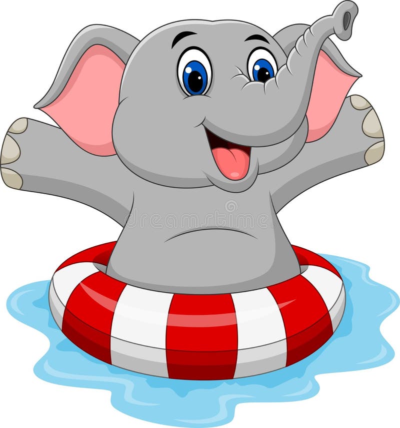Elephant Cartoon Inflatable Ring Stock Illustrations 34 Elephant