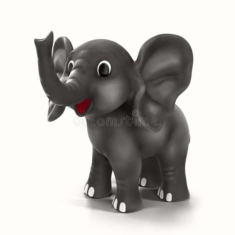 Cartoon Elephant Isolated on White Background