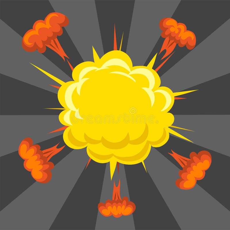 Cartoon explodează cu efect de explozie, o foaie de animație cu efect de explozie, explodează cu un vector de flacără de comedie stock illustration