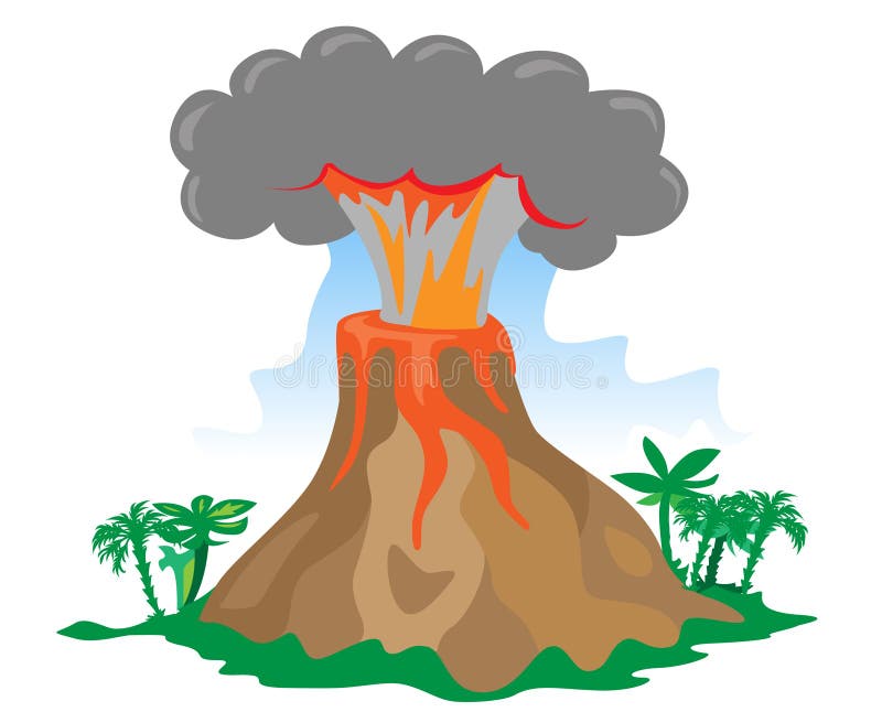 Cartoon exploding volcano