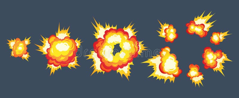 Cartoon Explosion Fire Effect. Effect Boom, Explode Flash, Bomb Comic Book,  Vector Illustration Stock Vector - Illustration of flame, bright: 167497504
