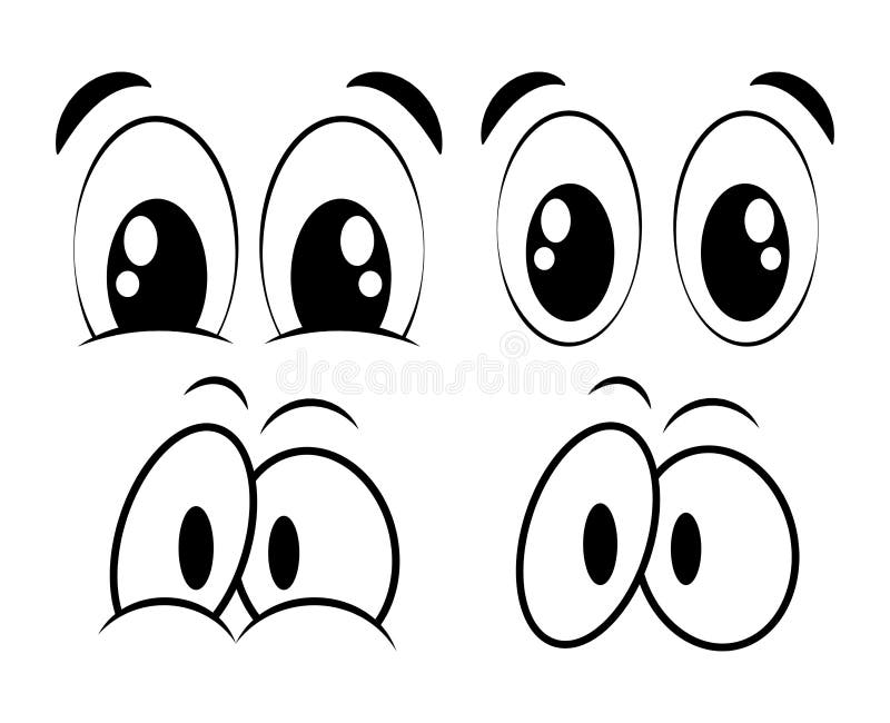 Cartoon Eyes Set for Comic Book Vector Design Isolated on White Stock  Vector - Illustration of collection, eyesight: 119558004