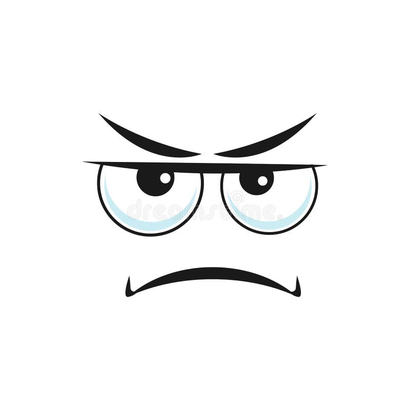 Cartoon Face Displeased Emoji with Squinted Eyes Stock Vector ...