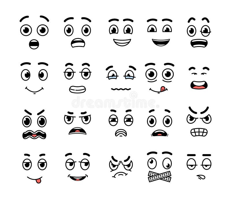 Premium Vector  Scared emotion doodle astonished face comic