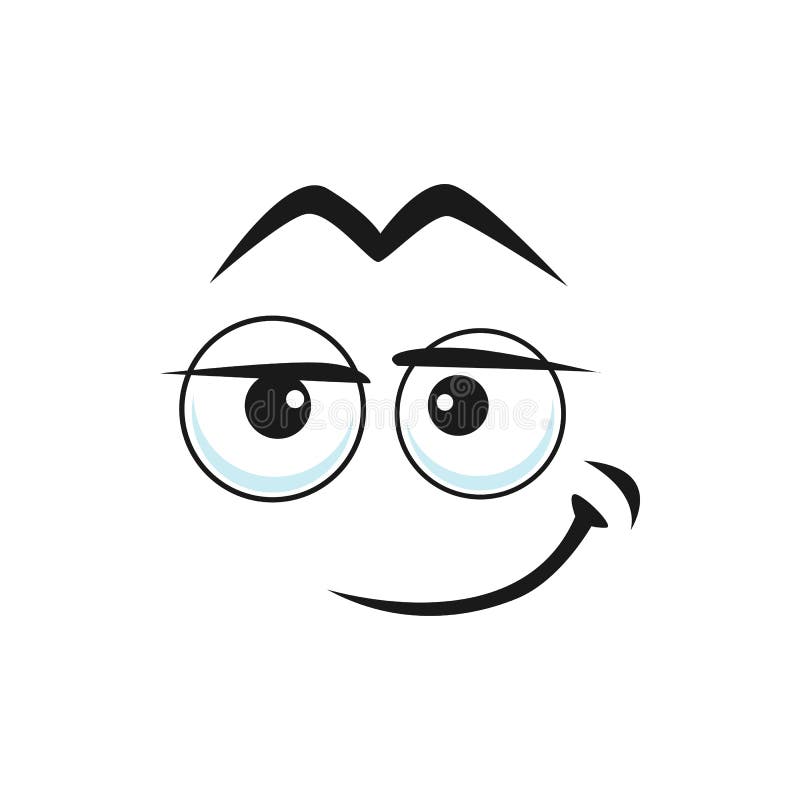 Cartoon Face Vector Funny Smirk Cute Smile Emoji Stock Vector ...