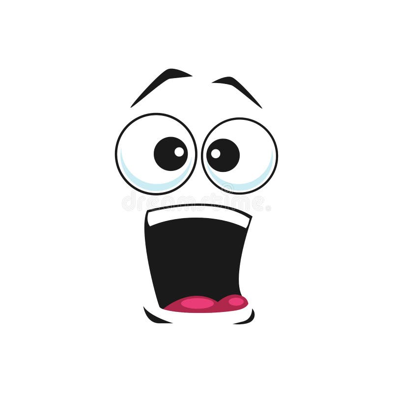 Emoji With Shocked Facial Expression Isolated Face With Eyes In