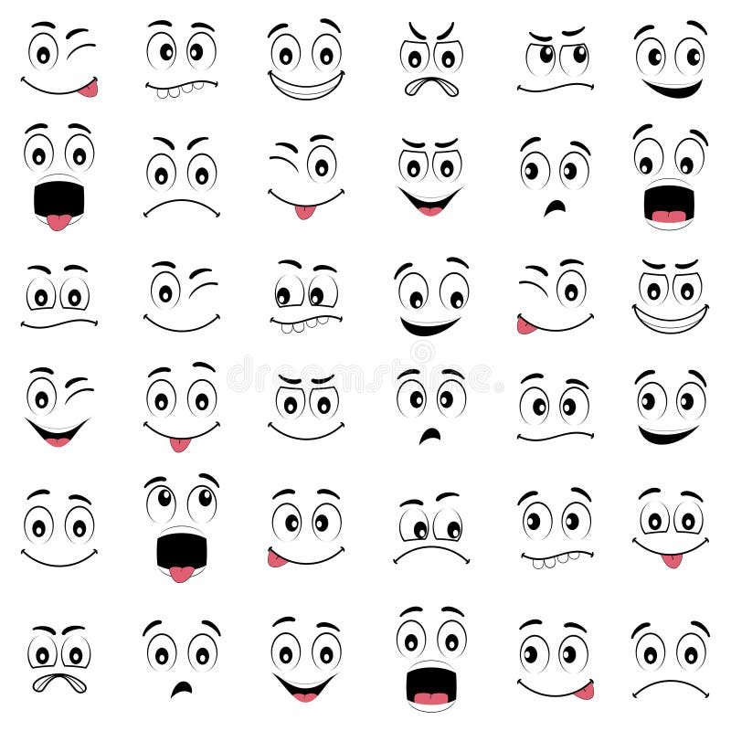 Cartoon Faces with Different Emotions Stock Vector - Illustration of evil, emoticon: 66311442 Cartoon Faces with Different Emotions Stock Vector - Illustration of evil, emoticon: 66311442