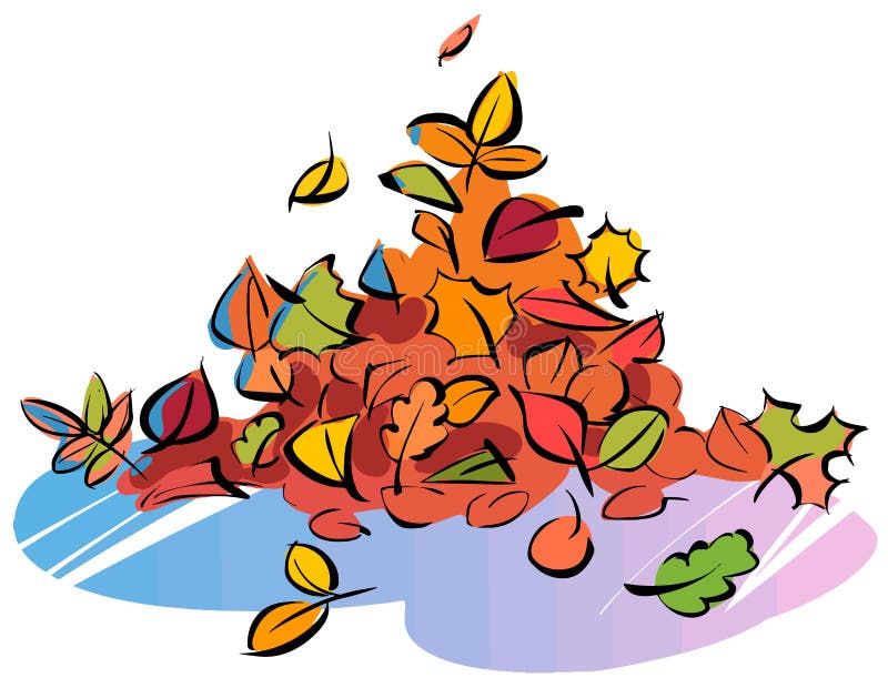 Cartoon fallen leaves. 