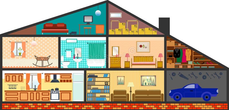 Cartoon family house stock vector. Illustration of home - 51915271