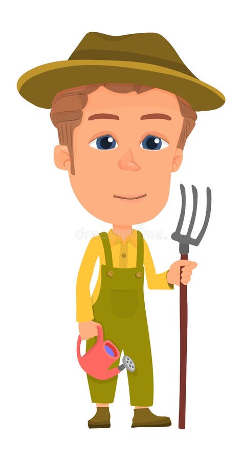 Cartoon Farmer. Village Boy Stock Vector - Illustration of cartoon ...