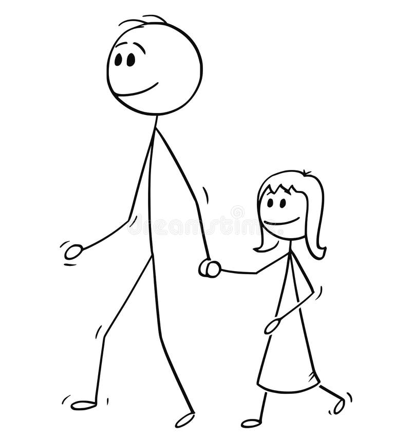 Cartoon of Father Walking with Daughter and Holding Her Hand Stock Vector - Illustration of happy, cartoon: 124433471 Cartoon of Father Walking with Daughter and Holding Her Hand Stock Vector - Illustration of happy, cartoon: 124433471