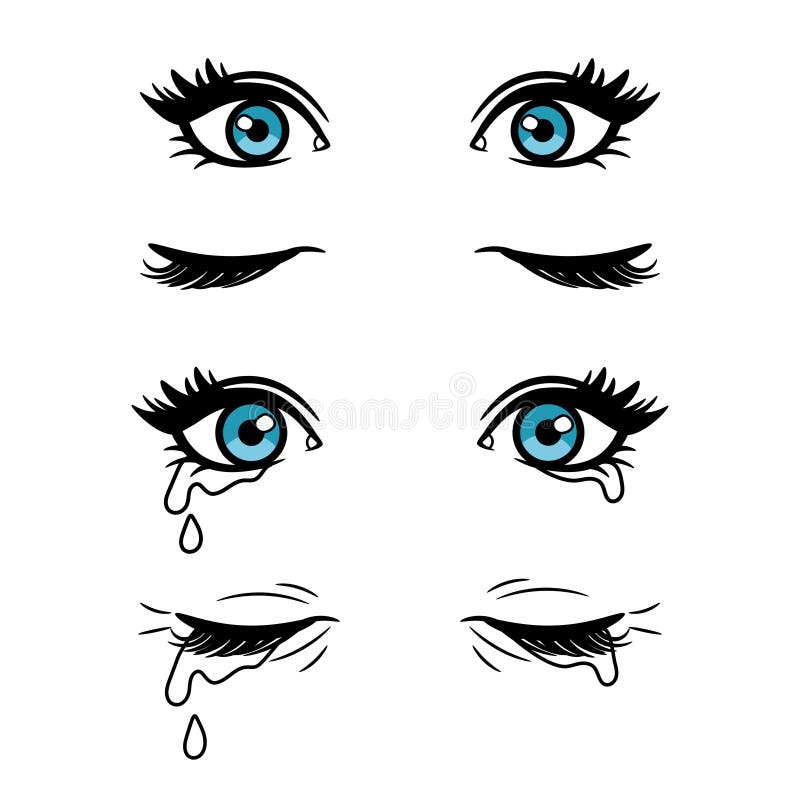 how to draw girl anime eyes crying