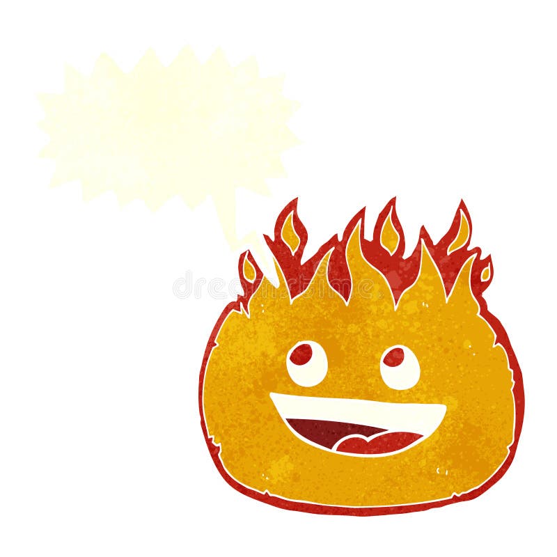 cartoon fire border with speech bubble