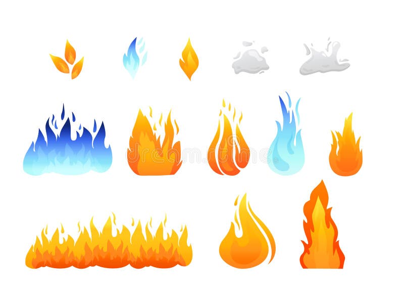 Cartoon Fire Flame Frame Borders. Stock Vector - Illustration of