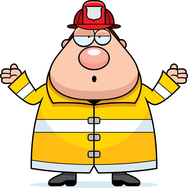 Cartoon Fireman Confused