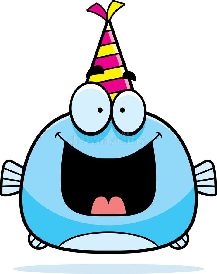 Download Cartoon Fish Birthday Party Stock Vector - Illustration of fish, blue: 47412157