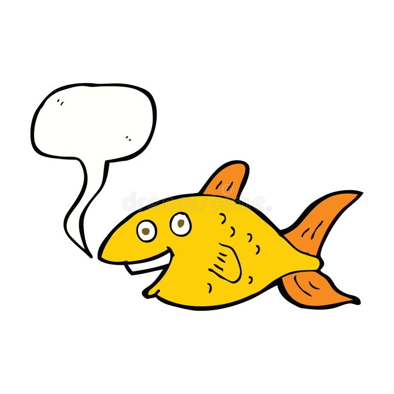 cartoon fish with speech bubble