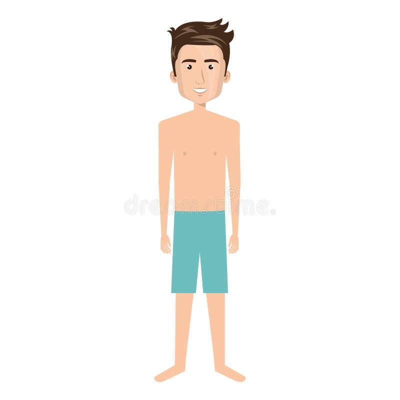 Cartoon Fit Man with Short Pants Stock Vector - Illustration of people,  sweatpants: 87029814