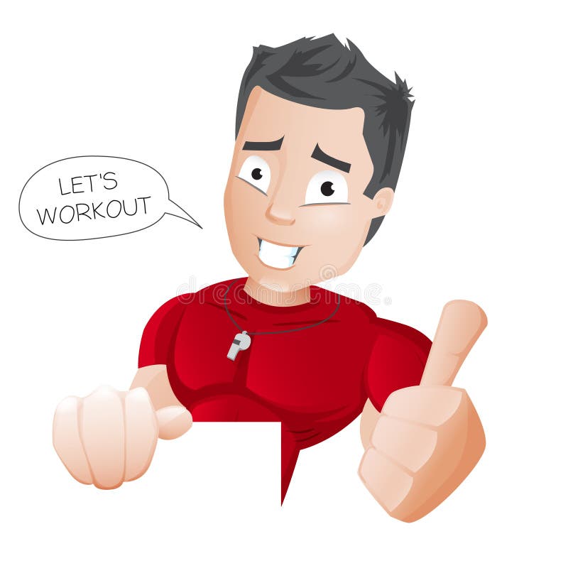 Cartoon Fitness Coach Stock Illustration Illustration Of Creative 45275649