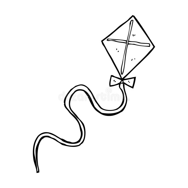 cartoon flying kite