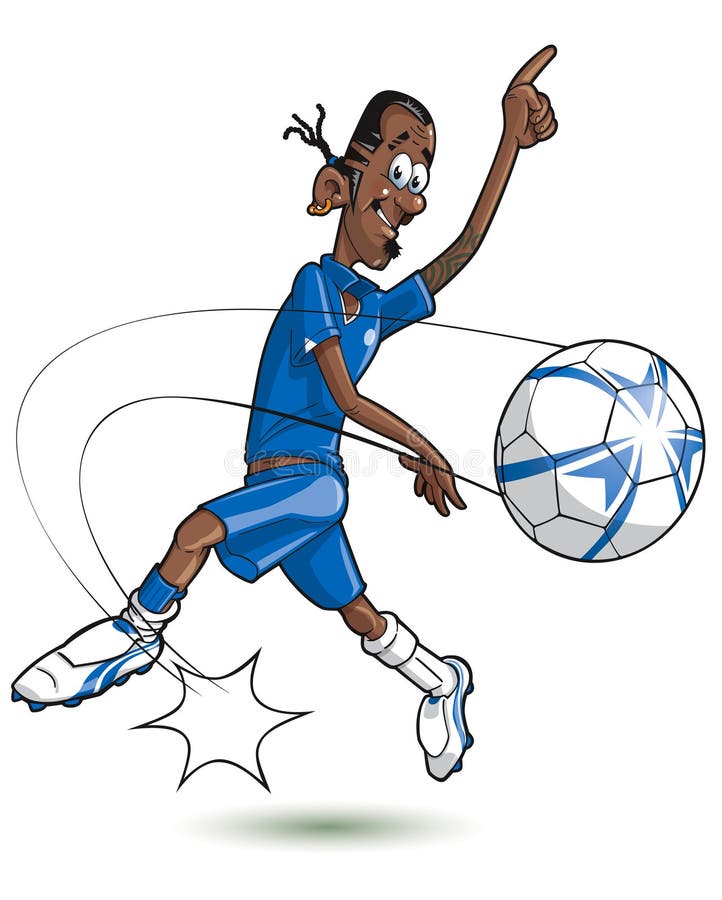 Cartoon Football player stock vector. Illustration of kick - 15691482